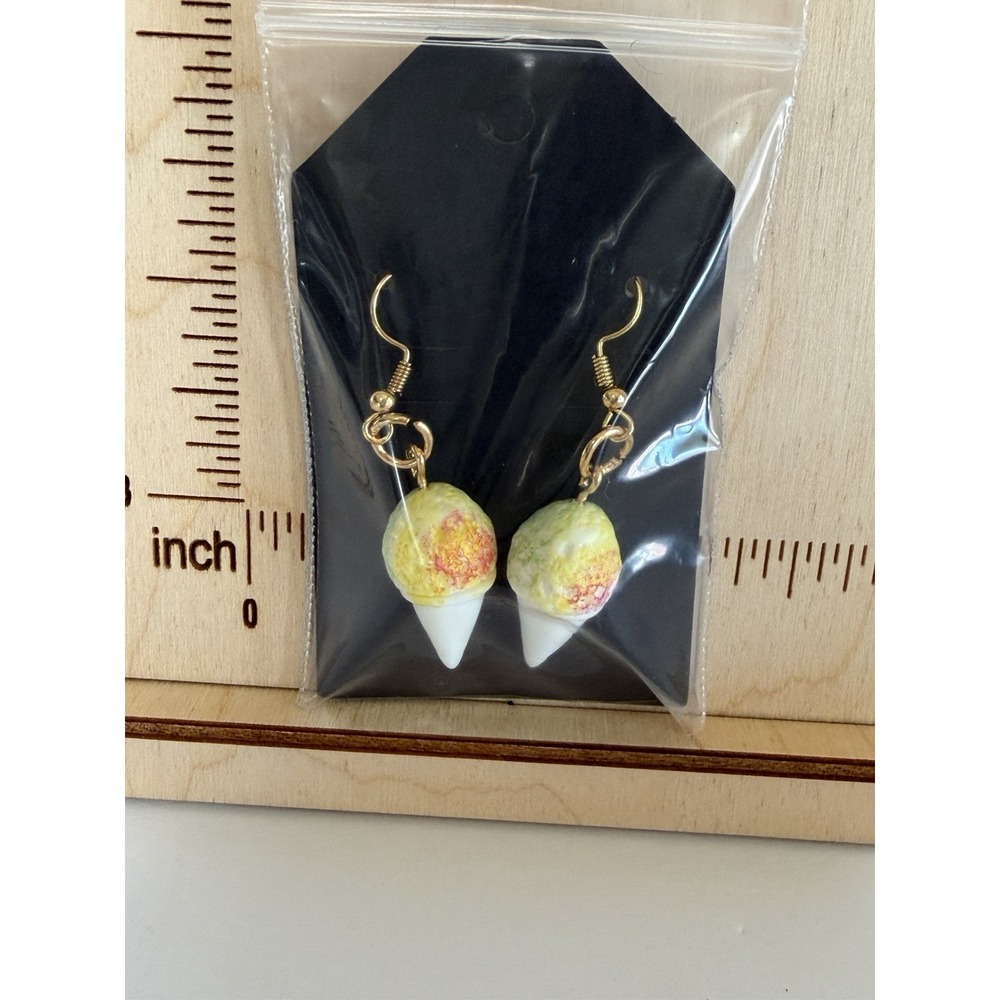 Snowcone Fair Treat Dangle Drop Earrings Cute Novelty Jewelry‎ Nickel Free - Picture 4 of 4